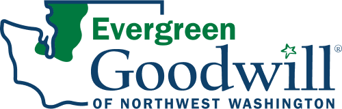 Evergreen Goodwil blue and green logo