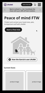 sample walktrhough animation of test website put infront of users